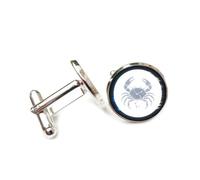 Gemelos, Novedad Del Símbolo Del Cangrejo, Puntos De Luz De Cuadrícula, Proyección Holográfica, Doce Signos Del Zodíaco De Cáncer, Hebilla De Puño, Accesorio De Camisa, Regalo Para Contable, Je