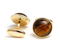 Gemelos para atuendo de negocios, diseño de ojo de tigre de cobre, fácil de llevar, gemelos de boda, accesorios de negocios, gemelos de regalo, One Size, como se describe, como se describe