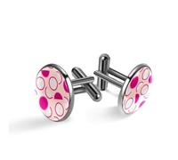 Gemelos para hombre, diseño de fruta de dragón rosa para hombre, gemelos clásicos negros para traje, camisa, boda, negocios, cumpleaños, regalo de joyería