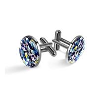 Gemelos para hombre, diseño de triángulos, diseño de alienígenas espaciales, ovnis y estrellas, gemelos clásicos negros para traje, camisa, boda, negocios, cumpleaños, regalo de joyería