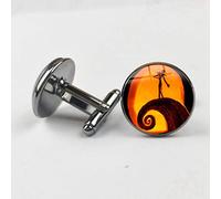 Gemelos para Hombres, Vintage Pesadilla Antes De Navidad, con Cúpula De Cristal Negro Halloween Cuff Links, Camisa Elegante Accesorio para El Contable Jefe Negocio Regalo Boda Prom Una Ocasión Form