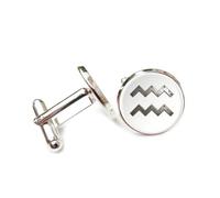 Gemelos, Patrón De Símbolo De Corrosión, Estilo Metal Pesado, Acuario, Doce Signos Del Zodíaco, Hebilla De Puño Personalizada, Accesorio De Camisa, Regalo Para Contable, Jefe, Negocios, Boda, Gra