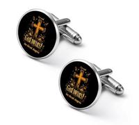 Gemelos personalizados con texto en inglés «I've Read The Final Chapter God Wins» para hombre, clásicos, negocios, boda, camisa, gemelos, regalos de 0.7 pulgadas y 0.8 pulgadas, Estilo:, 1.7cm