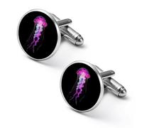 Gemelos personalizados de medusas con tentáculos largos para hombre, clásico, negocios, boda, camisa, gemelos, regalo de 0.7 pulgadas y 0.8 pulgadas, 1.7cm, Metal