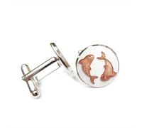 Gemelos, Placa De Circuito De Metal Con Rejilla De Doble Pez De Piscis, Regalo De La Suerte Para Un Amigo, Signo Zodiacal Piscis Doce, Hebilla De Puño Personalizada, Regalo De Accesorio De Camisa Par