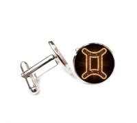 Gemelos, Placa De Circuito De Señal Brillante De Géminis, Regalo De La Suerte Para Un Amigo, Versátil Con Doce Signos Del Zodiaco, Hebilla De Puño Personalizada, Regalo Para Camisa, Accesorio Para