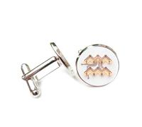 Gemelos, Placa De Circuito Tridimensional Con Textura De Cuadrícula, Doce Signos Del Zodíaco Acuario, Hebilla De Puño Personalizada, Accesorio De Camisa, Regalo Para Contable, Jefe, Negocios, Boda,