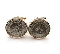 Gemelos prémium de seis peniques de Nueva Zelanda de 1960 para un cumpleaños número 65, HT Rose GLD, talla única, plata, otro tipo de cierre