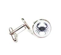 Gemelos, Puntos De Luz De Cuadrícula De Cangrejo Brillante Proyección Holográfica, Cáncer Doce Signos Del Zodíaco, Hebilla De Puño, Accesorio De Camisa Regalo Para Contador Jefe Negocios Boda Gr