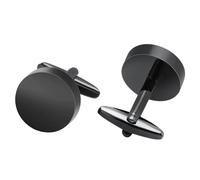 Gemelos redondos chapados en oro para hombre, acabado de espejo clásico, accesorio de camisa formal con caja de regalo, Standard, Cobre, 1