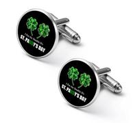 Gemelos redondos con texto en inglés "I Put The Double D's in St. PADDY'S DAY, 2.0cm, Metal, No es una piedra preciosa