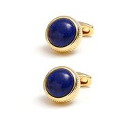 Gemelos redondos de oro vintage para camisas de vestir para hombre, cobre y ojo de tigre, gemelos de construcción, gemelos de regalo, One Size, como se describe, como se describe