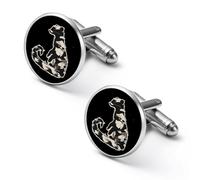Gemelos redondos de visón para camisa, diseño de camuflaje, para negocios, boda, fiesta, día del padre, 1.7cm, Metal, No es una piedra preciosa
