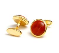 Gemelos redondos dorados vintage para camisas de hombre Gemelos de cobre y ojo de tigre gemas gemelos para hombre, Einheitsgröße, como se describe, como se describe