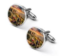 Gemelos redondos grandes para camisa de uva de puesta de sol de vino, para negocios, boda, fiesta, día del padre, 2.0cm, Metal, No es una piedra preciosa