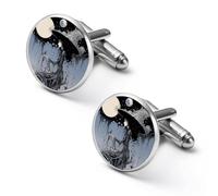 Gemelos redondos para camisa de bruja de Halloween, para negocios, bodas, fiestas, día del padre, 1.7cm, Metal, No es una piedra preciosa
