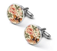 Gemelos redondos para camisa de la cabeza de la muerte, diseño de polilla de halcón, para negocios, boda, fiesta, día del padre, 2.0cm, Metal, No es una piedra preciosa