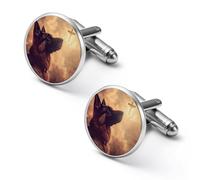 Gemelos redondos para camisa de pastor alemán, cristianismo, para negocios, bodas, fiestas, día del padre, 2.0cm, Metal, No es una piedra preciosa