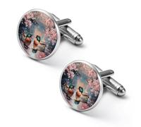 Gemelos redondos para camisa de patos mandarina, para negocios, boda, fiesta, día del padre, 1.7cm, Metal, No es una piedra preciosa