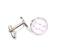 Gemelos, Regalo Clásico De Suerte Para Amigos Con Rayas De Estrellas De Géminis Cyber Neon, Versátil, Con Doce Signos Del Zodiaco, Hebilla De Puño Personalizada, Accesorio Para Camisa, Regalo