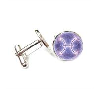 Gemelos, Regalo De Amigo De Entrelazamiento Cuántico Cibernético Del Microcosmos De Piscis, Signo Zodiacal Piscis Doce, Hebilla De Puño Personalizada, Accesorio De Camisa, Regalo Para Novio Contado