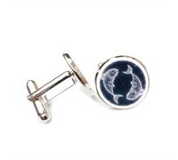 Gemelos, Regalo De Amigo De Entrelazamiento Cuántico Cibernético Piscis Doble Pez, Zodiaco Piscis Doce, Hebilla De Puño Personalizada, Regalo De Accesorio De Camisa Para Novio Contador, Boda De Neg