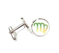 Gemelos, Regalo De Buena Suerte Para Amigos Con Halo De Virgo, Moda, Degradado, Difracción Espectral, Doce Signos Del Zodiaco Virgo, Hebilla De Puño Personalizada, Accesorio De Camisa, Regalo Para E