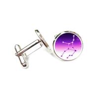 Gemelos, Regalo De Buena Suerte Para Un Amigo Con Diseño De Estrella Virgo En Degradado, Arte Glitch, Doce Signos Del Zodiaco Virgo, Hebilla De Puño Personalizada, Accesorio De Camisa, Regalo Para E