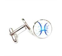 Gemelos, Regalo De La Suerte Para Amigos Piscis Con Diseño Digital De Alta Gama, Signo Zodiacal Piscis, Hebilla De Puño Personalizada, Accesorio De Camisa Para Novio Contador, Boda De Negocios