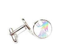 Gemelos, Regalo De Mejores Deseos Para Un Amigo Con Diseño De Arcoíris De La Flor De Virgo, Doce Signos Del Zodiaco Virgo, Hebilla De Puño Personalizada, Accesorio De Camisa Para Esposo Contable, B