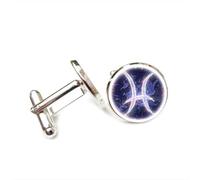 Gemelos, Regalo Digital De Entrelazamiento Cuántico Del Microcosmos De Piscis Para Amigos, Signo Zodiacal Piscis Doce, Hebilla De Puño Personalizada, Accesorio De Camisa, Regalo Para Novio Contador,
