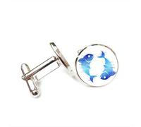 Gemelos, Regalo Digital De Piscis Con Diseño De Pez Y Efecto De Defecto, Ideal Para Amigos, Conmemorativo Del Signo Zodiacal Piscis, Hebilla De Puño Personalizada, Accesorio Para Camisa, Regalo Para