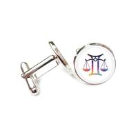 Gemelos, Símbolo De Balanza, Desalineación De Línea, Estilo Artístico, Doce Signos Del Zodíaco, Hebilla De Puño, Accesorio De Camisa, Regalo Para Contable, Jefe, Negocios, Boda, Graduación, Oca