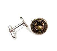 Gemelos, Símbolo De Cangrejo Dorado, Engranaje, Metal Pesado Mecánico, Doce Signos Del Zodíaco De Cáncer, Hebilla De Puño, Accesorio De Camisa, Regalo Para Contable, Jefe, Negocios, Boda, Graduac