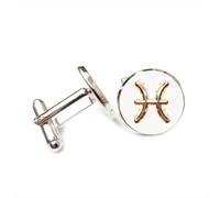 Gemelos, Símbolo De Fuego De Piscis Textura Metal Pesado Regalo De Suerte Para Amigo, Piscis Doce Zodiaco, Hebilla De Puño Personalizada, Accesorio De Camisa Regalo Para Contable Novio Boda De Negoc