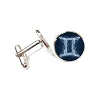 Gemelos, Símbolo De Géminis Nebulosa Entrelazamiento Cuántico Suerte Regalo Para Amigos, Versátil Doce Signos Del Zodiaco, Hebilla De Puño Personalizada, Accesorio De Camisa Regalo Para Padre Esp