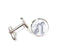 Gemelos, Símbolo De Nebulosa Con Cuernos De Cabra, Textura Metálica, Doce Signos Del Zodíaco Aries, Hebilla De Puño, Accesorio De Camisa Brillante, Regalo Para Contable, Jefe, Negocios, Boda, Grad