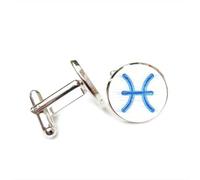 Gemelos, Símbolo De Piscis Digital Fault Art, Regalo De Buena Suerte Para Un Amigo, Piscis, Doce Signos Del Zodiaco, Hebilla De Puño Personalizada, Accesorio De Camisa, Regalo Para Novio Contador, B
