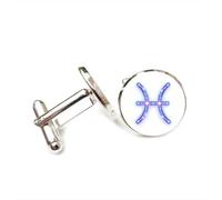 Gemelos, Símbolo De Piscis, Estrella, Punk, Ciber Neón, Regalo De La Suerte Para Un Amigo, Piscis, Doce Signos Del Zodiaco, Hebilla De Puño Personalizada, Accesorio De Camisa, Regalo Para Contable,
