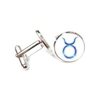 Gemelos, Símbolo De Tauro, Aura De Nebulosa Azul, Entrelazamiento Cuántico, Doce Signos Del Zodíaco De Tauro, Hebilla De Puño De La Suerte Personalizada, Regalo De Accesorio De Camisa Para Contabl