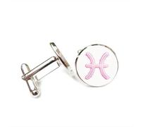 Gemelos, Símbolo De Textura De Piscis, Arte De Falla, Regalo De Suerte Para Amigo, Piscis, Doce Signos Del Zodiaco, Hebilla De Puño Personalizada, Accesorio De Camisa, Regalo Para Novio Contador, Bo