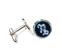 Gemelos, Símbolo Del Zodíaco De Un Rayo Brillante Y Colorido, Cristal Energético, Capricornio, Doce Signos Del Zodíaco, Hebilla Para Puños, Accesorio De Camisa, Regalo Para Contable, Jefe, Negoci