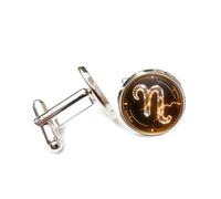 Gemelos, Símbolo Dorado Diseño De Electricidad Cristal Energético, Aries Doce Signos Del Zodíaco, Hebilla De Puño, Accesorio De Camisa Regalo Para Contable Jefe Negocios Boda Graduación Ocasión