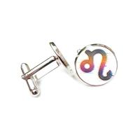 Gemelos, Tótem Abstracto De Leo, Colorido, Arte De Falla De Gradación, Doce Signos Del Zodíaco De Leo, Hebilla De Puño Personalizada, Accesorio De Camisa, Regalo Para Contable, Jefe, Negocios, Bod
