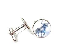Gemelos, Tótem De Ganado Tauro Plateado Flujo De Partículas Dinámicas, Doce Signos Del Zodiaco Tauro, Hebilla De Puño De La Suerte Personalizada, Regalo De Accesorio De Camisa Para Contador Jefe N