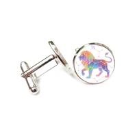 Gemelos, Tótem Del León Andante, Dispersión Espectral, Difracción, Leo, Doce Signos Del Zodíaco, Hebilla De Puño Personalizada, Accesorio De Camisa, Regalo Para Contable, Jefe, Negocios, Boda, G