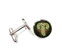 Gemelos, Tótem Del Símbolo De Aries, Junta De Soldadura, Textura De Circuito, Aries, Doce Signos Del Zodíaco, Hebilla De Puño, Accesorio De Camisa, Regalo Para Contable, Jefe, Negocios, Boda, Grad