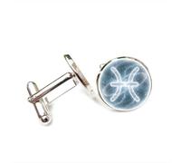 Gemelos, Tótem Del Símbolo De Piscis, Regalo De Amistad Con La Suerte Del Entrelazamiento Cuántico, Signo Zodiacal Piscis Doce, Hebilla De Puño Personalizada, Regalo De Accesorio De Camisa Para No