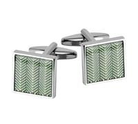 Gemelos verdes para camisa para hombre, juego de gemelos cuadrados ondulados divertidos para hombre, talla única, Cobre, No es una piedra preciosa
