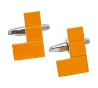 Gemelos vintage para hombre, gemelos de boda en forma de L, color plateado y naranja, para hombres durante la noche, talla única, Cobre, No es una piedra preciosa